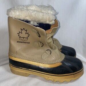 Snowmaster Canada winter duck boots leather Steel Shank wool liners mens 9